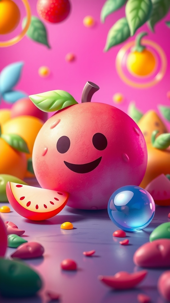 Artistic drawing of the Dough Fruit from Blox Fruits with vibrant colors and intricate details.